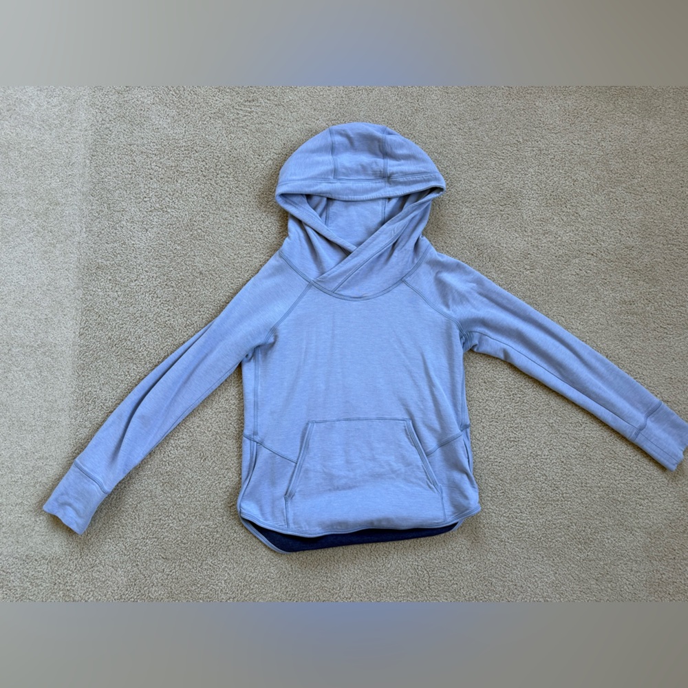 Lululemon Pullover Hoodie Size 4 Light Blue Kangaroo Pocket